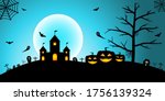 halloween night concept vector... | Shutterstock .eps vector #1756139324