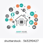smart home control concept.... | Shutterstock .eps vector #565290427