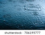Rain Drops On The Surface Of...