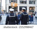Small photo of Manhattan, USA - 11. November 2021: Sailors in New York City. Navy, Marines Army Soldiers and Airmen in Manhattan veterans Day Parade