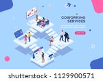 coworkers office concept with... | Shutterstock .eps vector #1129900571