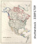 Vintage Map Of North America...
