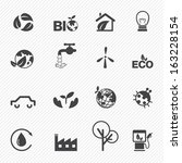 eco icons set vector | Shutterstock .eps vector #163228154