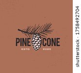 Pine Cone Vintage Retro Logo...