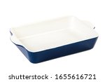 Ceramic cooking baking dish isolated on a white background.