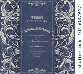 wedding invitation cards ... | Shutterstock .eps vector #1015037947