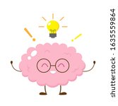 cute happy human brain in... | Shutterstock .eps vector #1635559864