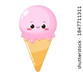cute cartoon icecream with... | Shutterstock .eps vector #1847711311
