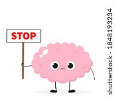 cartoon human brain with stop... | Shutterstock .eps vector #1848193234