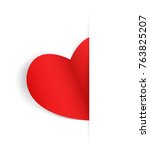 a heart of paper  valentine ... | Shutterstock .eps vector #763825207