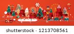 toyland town christmas... | Shutterstock .eps vector #1213708561