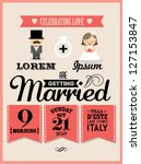 wedding invitation card... | Shutterstock .eps vector #127153847