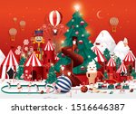 winter wonderland christmas... | Shutterstock .eps vector #1516646387