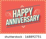 vintage retro happy anniversary ... | Shutterstock .eps vector #168892751