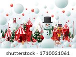 winter wonderland christmas... | Shutterstock .eps vector #1710021061