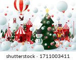 winter wonderland christmas... | Shutterstock .eps vector #1711003411