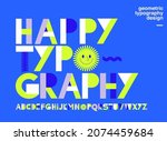geometric typography design... | Shutterstock .eps vector #2074459684