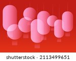 chinese lanterns with gradient... | Shutterstock .eps vector #2113499651