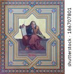 Small photo of VIENNA, AUSTRIA - JULY 27, 2013: Fresco of prophet Micah by Carl Mayer from 19. cent. in Altlerchenfelder church.