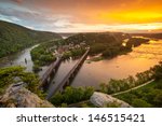 Harpers Ferry National Historic Park Sunset From Maryland Heights Overlook