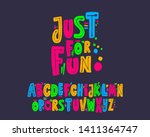 just for fun font set design | Shutterstock .eps vector #1411364747