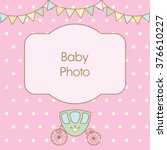 pastel pink colour retro polka... | Shutterstock .eps vector #376610227