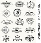 collection of fifteen vintage... | Shutterstock .eps vector #1147635437