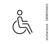 handicapped patient line icon.... | Shutterstock .eps vector #1808034601
