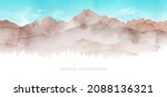 mountain watercolor background... | Shutterstock . vector #2088136321