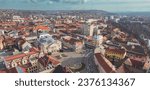 Small photo of Aerial art nouveau historical a stunning aerial view of Oradea's historic art nouveau buildings incity Oradea, Bihor, Romania