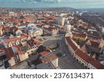 Small photo of Aerial art nouveau historical an aerial view of Oradea showcasing its historic and art nouveau architecture incity Oradea, Bihor, Romania