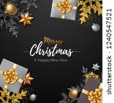 christmas poster with golden... | Shutterstock .eps vector #1240547521
