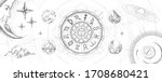 astrology wheel with zodiac... | Shutterstock .eps vector #1708680421