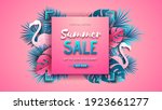 summer sale poster with pink... | Shutterstock .eps vector #1923661277