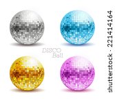 set of disco balls. disco... | Shutterstock .eps vector #221414164