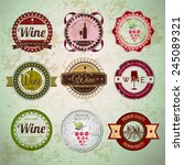 set of wine vintage labels | Shutterstock .eps vector #245089321