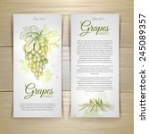 set of wine labels. grapes... | Shutterstock .eps vector #245089357