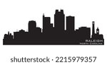 Raleigh North Carolina city skyline Detailed vector silhouette