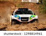 Small photo of TERUEL, SPAIN - JUL 21 : French driver Nicolas Larroquet and his codriver Bruno Larroquet in a Sans Original MMP Evo Raid race in the XXXV Baja Spain, on Jul 21, 2018 in Teruel, Spain.