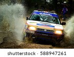 Small photo of SAN MARINO - OCT 10 : Hungarian driver Gabor Suder and his codriver Anetta Szemmelroth in a Subaru Legacy RS M4 race in the 14th Rally Legend San Marino, on Oct 10, 2015 in Republic of San Marino.