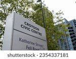 Small photo of CROYDON, LONDON- AUGUST 29, 2023: Croydon Civic Centre and Town Hall- council building on Katharine Street