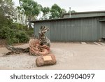 Small photo of Churchill Island, Victoria, Australia - 07 Apr 2014: Ornament Sculpture in front of Churchill Island Heritage Farm Visitor Centre, Victoria, Australia