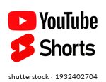 Small photo of Kiev, Ukraine - February 26, 2021: Youtube and Shorts icons, printed on paper. Shorts is a new short-form video experience for creators and artists who want to shoot short