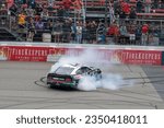 Small photo of August 07, 2023 - Brooklyn, MI, USA: NASCAR Cup Series Driver, Chris Buescher (17) celebrates his win for the FireKeppers 400 at the Michigan International Speedway in Brooklyn MI.
