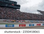 Small photo of August 06, 2023 - Brooklyn, MI, USA: NASCAR Cup Series Driver, Ross Chastain (1) races for position for the FireKeppers 400 at the Michigan International Speedway in Brooklyn MI.