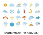 set of 24 weather forecast... | Shutterstock .eps vector #454807987