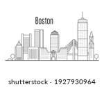 boston city skyline   downtown... | Shutterstock .eps vector #1927930964