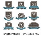 emblems and badges with crowns... | Shutterstock .eps vector #1932331757