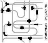 pipeline junctions with valves... | Shutterstock .eps vector #1939224781