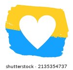 heart shape with ukranian flag... | Shutterstock .eps vector #2135354737